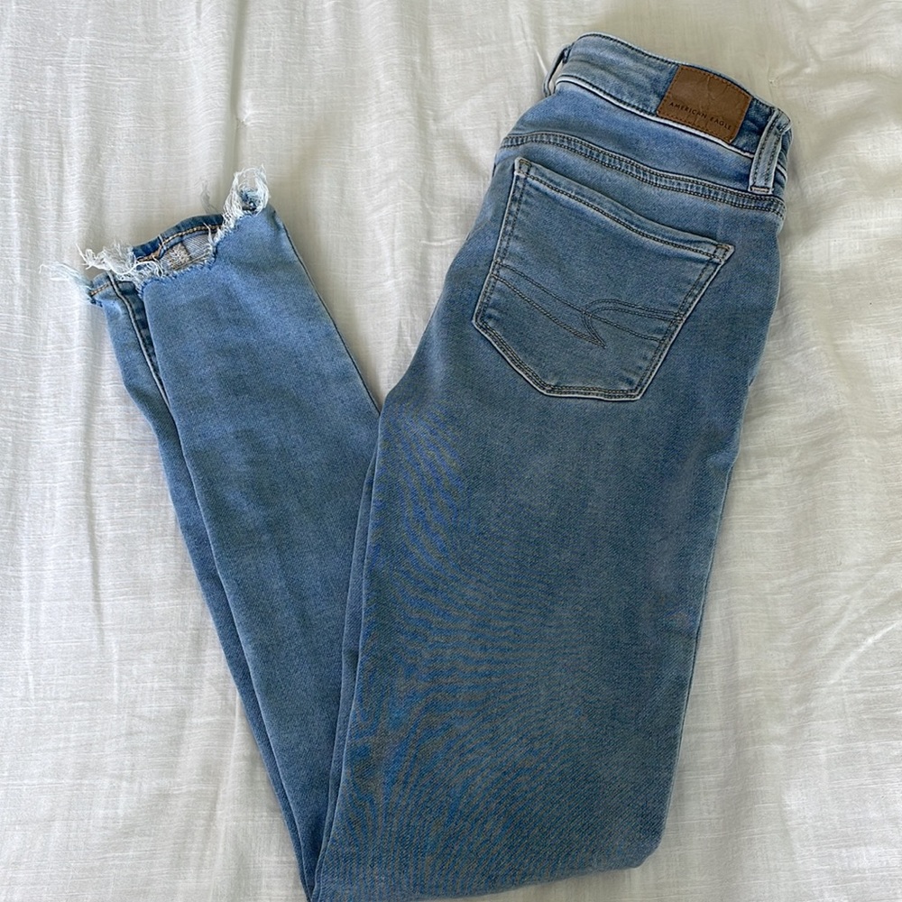 American Eagle next level stretch ripped skinny jeans